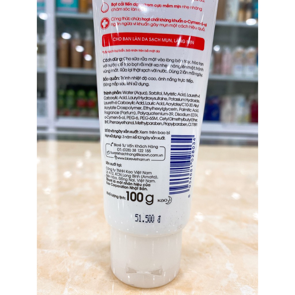 (100g) Sữa Rửa Mặt BIORE CHÍNH HÃNG CÔNG TY VIỆT NAM | BigBuy360 - bigbuy360.vn