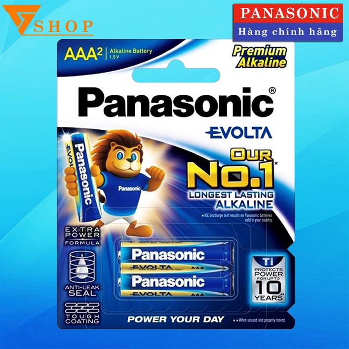 Vỉ 2 Viên Pin AAA  1,5V Panasonic Evolta LR03EG/2B Hàng chính hãng