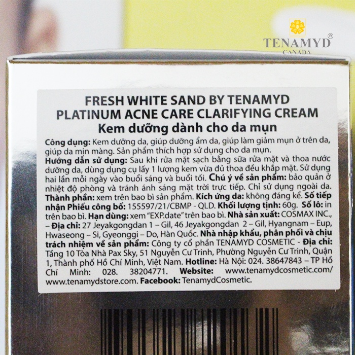 [NHẬP KHẨU-TEM PHỤ]Kem dưỡng dành cho da mụn Acne Care Clarifying Cream by TENAMYD 60ml