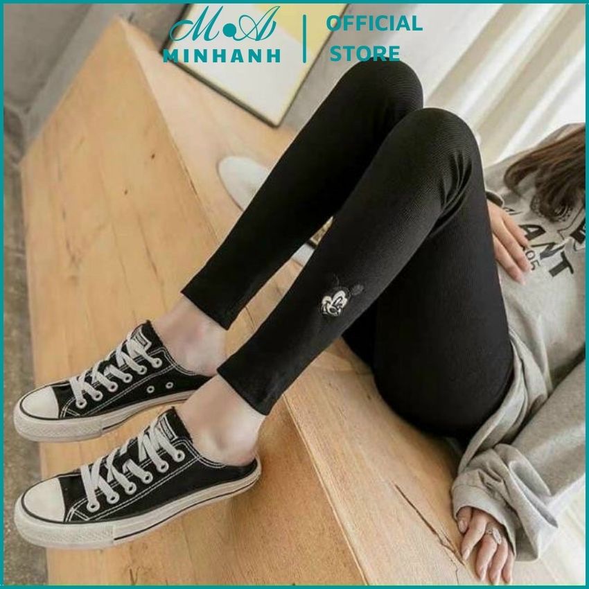 Quần legging len tăm mickey_legging body siêu co giãn-MINHANH.OFFICIAL.STORE