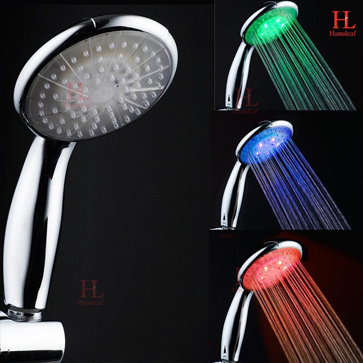 Vòi hoa sen HL có đèn led cảm biến nhiệt độ, không cần pin, thay đổi màu đèn theo nhiệt độ nước