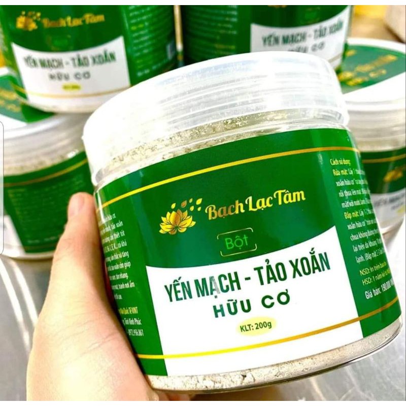 Bột rửa mặt yến mạch tảo xoắn hữu cơ Bạch Lạc Tâm