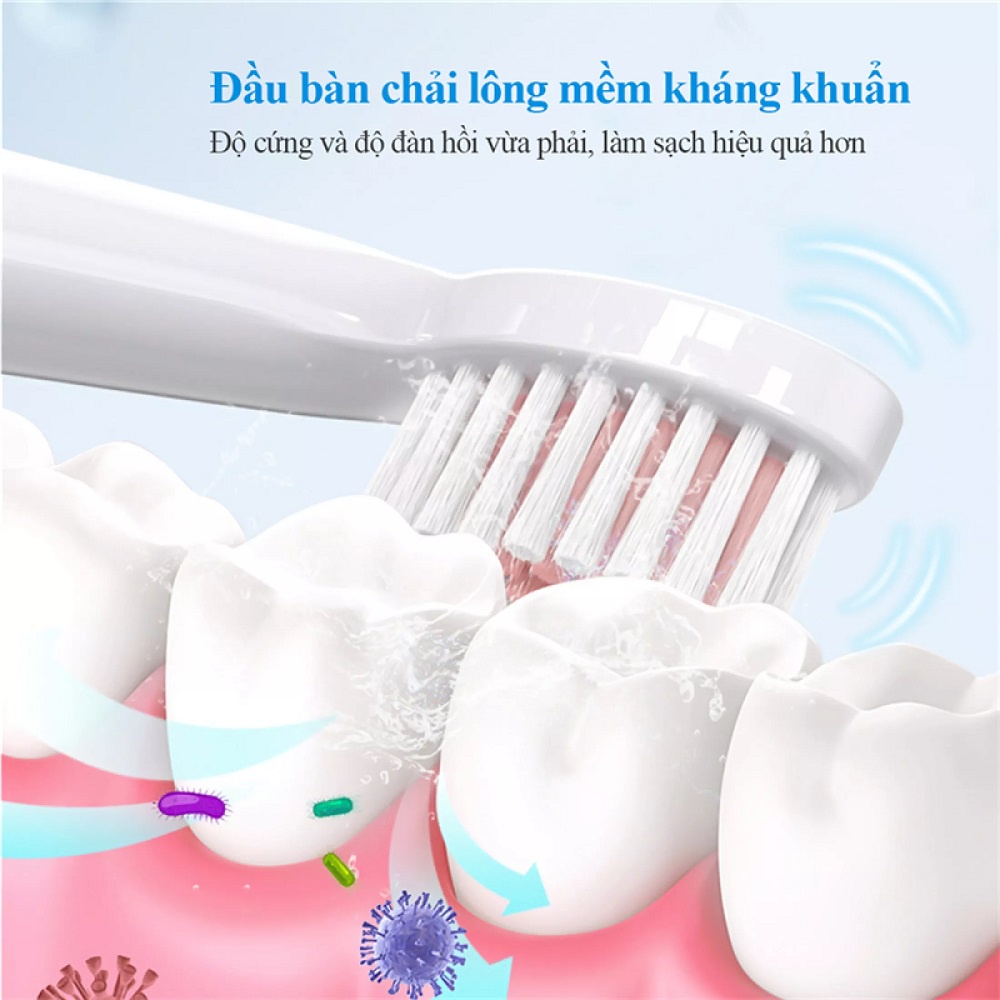 Bàn Chải Đánh Răng Điện 3 Trong 1 Làm Trắng Với Kỹ Thuật Sóng Siêu Âm