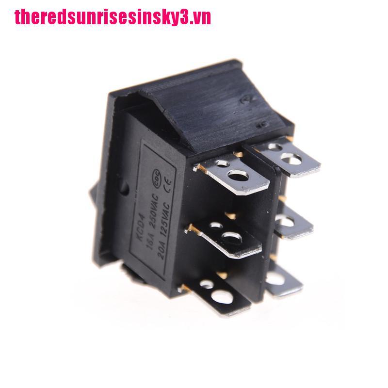 1PCS KCD4 Rocker Switch Black DPDT ON/OFF/ON 6 PIN 16A/250VAC 20A/125VAC~