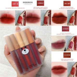Sét 5 Cây Son Siêu Lỳ Vongee Mềm Môi Không Khô Môi