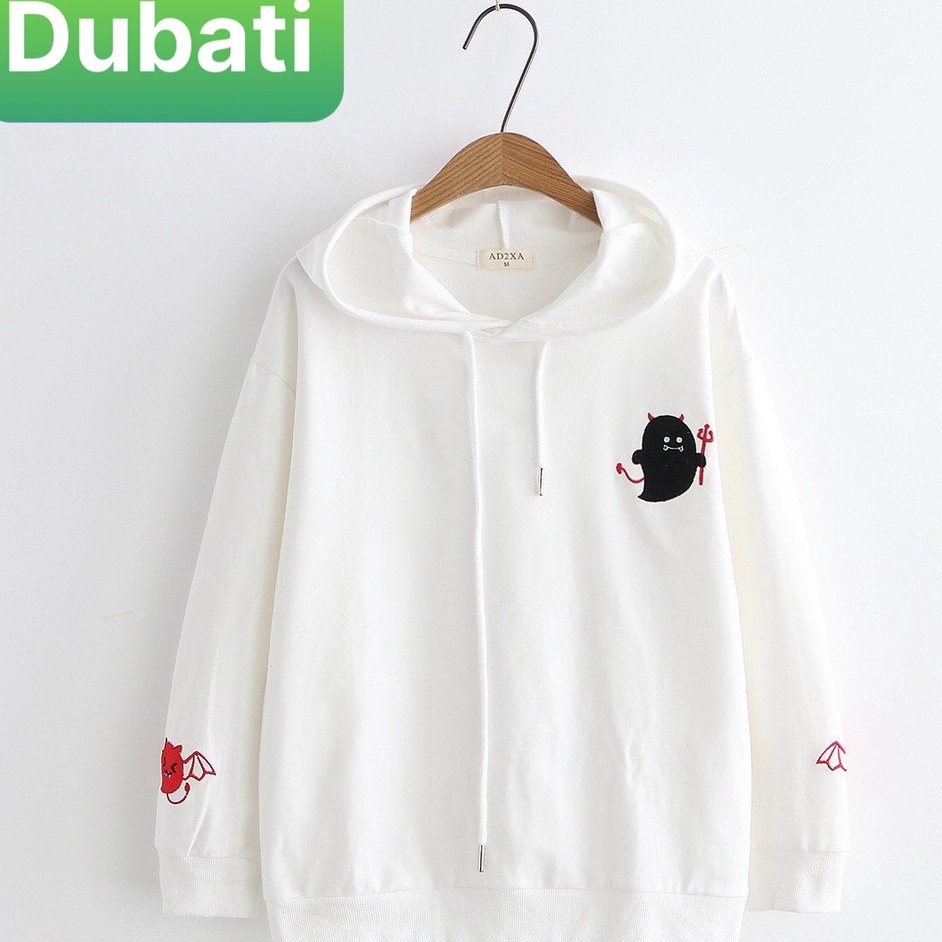 Áo Khoác Hoodie Nam Nữ Ma Cute From Rộng Phối Nón Sang Chảnh- DUBATI FASHION