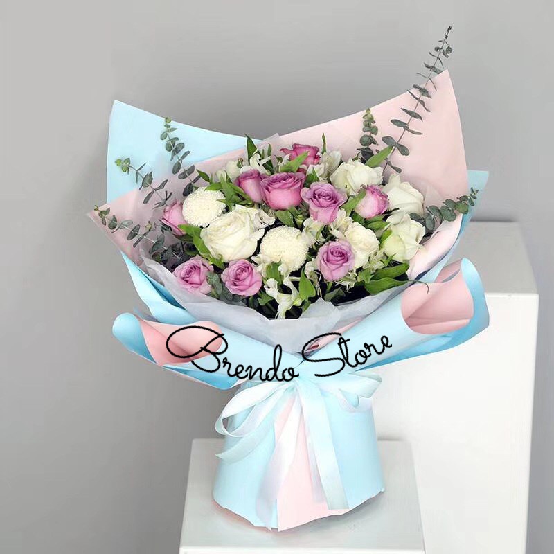 Sỉ Giấy Gói Hoa Giấy 2 mặt trơn nhiều màu sắc (20 tờ)  - Brendo Store