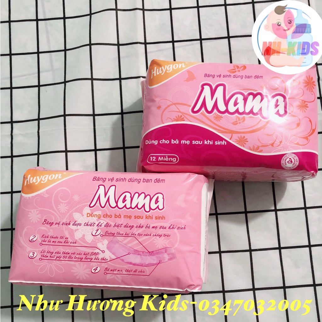 Băng vệ sinh Mama gói 12 miếng bvs ban đêm dành cho mẹ sau sinh