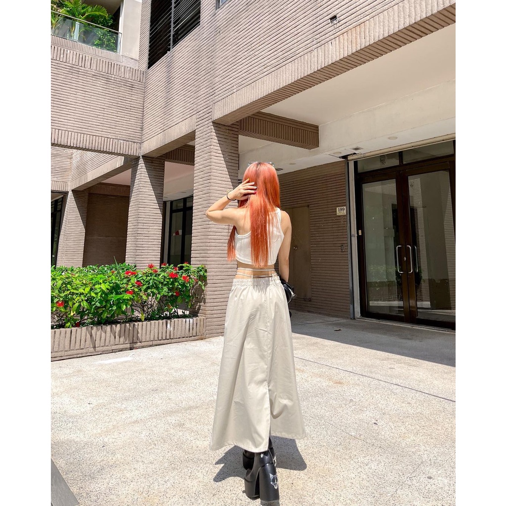 Olga Skirt - Chân váy dài có dây buộc eo Hàn - Remmus.vn