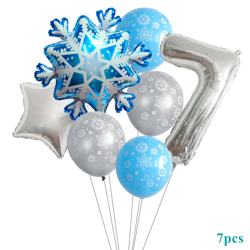 7 Bong bóng 32 inch họa tiết hoa tuyết trang trí tiệc