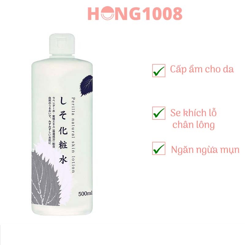 Nước hoa hồng lá tía tô Perilla Natural Skin Lotion 500ml Nhật Bản