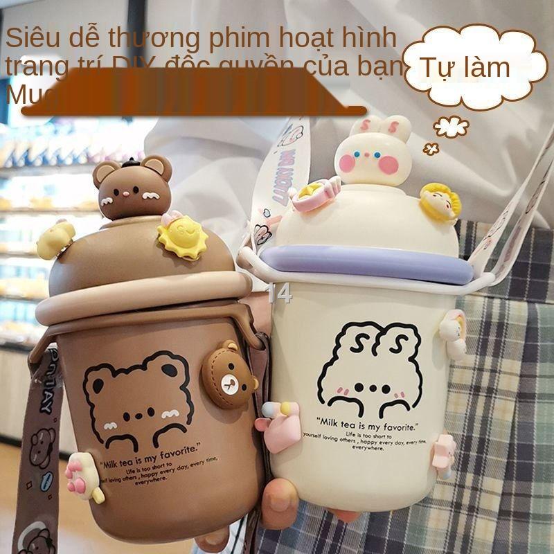 VCốc giữ nhiệt dễ thương cho bé gái gấu bằng thép không gỉ cầm tay siêu với đựng nước có giá trị cao Bình ấm đun dành tr