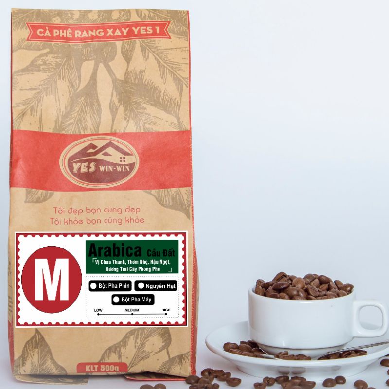 Cà phê Arabica Cầu Đất nguyên chất 100% hậu vị ngọt thơm quyến rũ Pha Máy - Cold Brew - Yeswinwin
