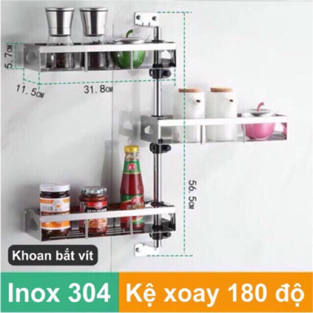 Kệ đựng đồ xoay đa năng 3 tầng