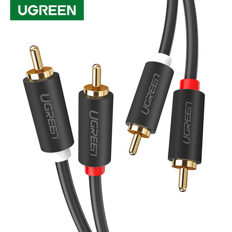 Cáp AV hoa sen 2-2 đầu RCA dài 1m chính hãng Ugreen 30747 cao cấp 5.0