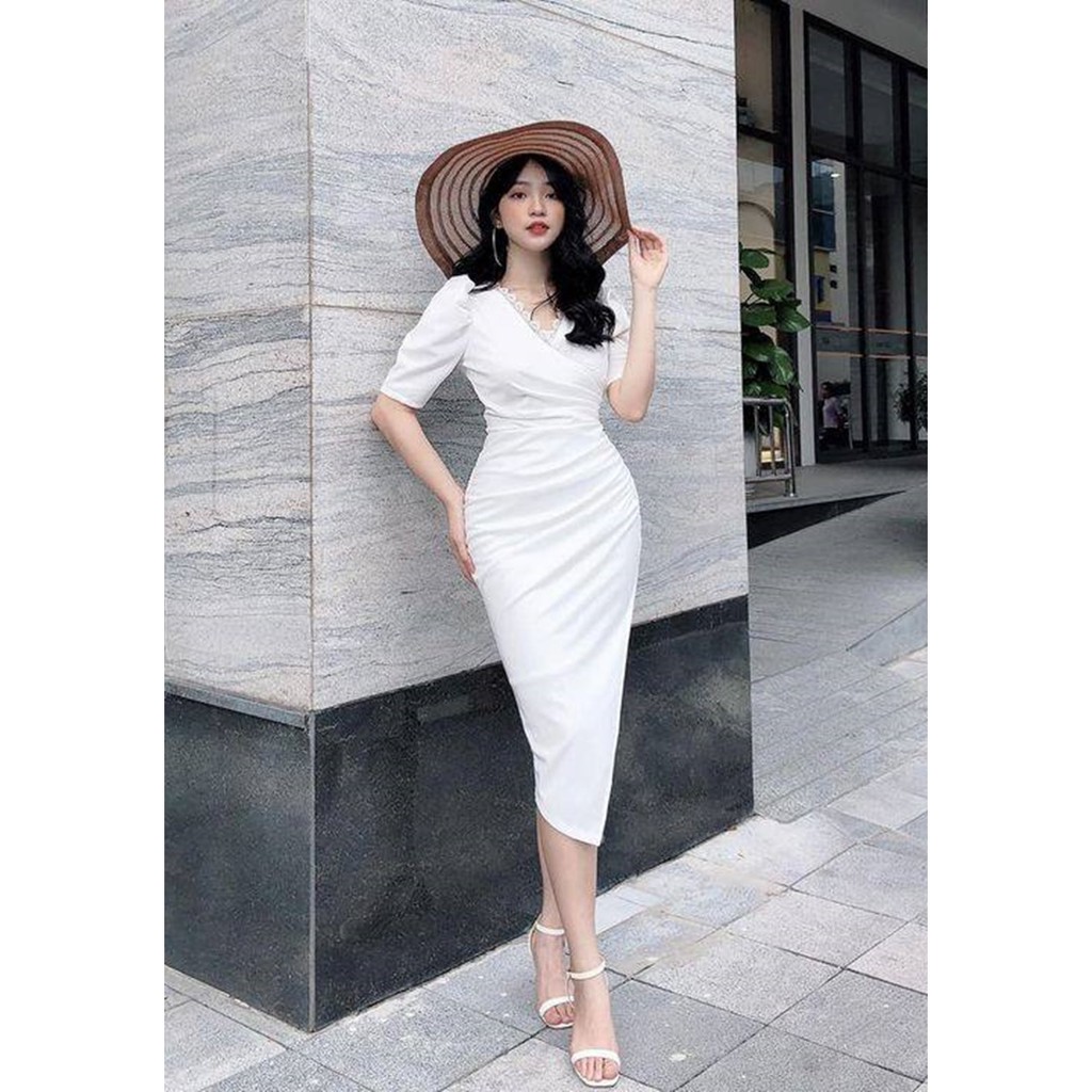 ĐẦM hoa ĐẮP CHÉO PHỐI REN v640