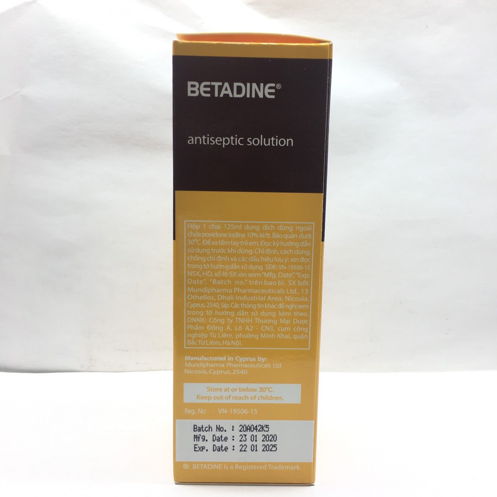 Betadine dd sát khuẩn chai 125ml