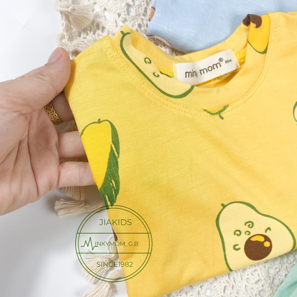 Bộ Dài Tay THUN LẠNH MINKYMOM In Hình Toàn Thân Họa Tiết Trái Cây Cho Bé TD-IN44