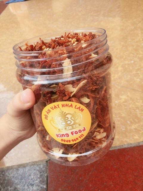 500g Heo khô cháy tỏi loại 1( tỏi riêng,  cay vừa)| KingFood - Thế Giới Đồ Ăn Vặt - Đồ Ăn Vặt Hà Nội