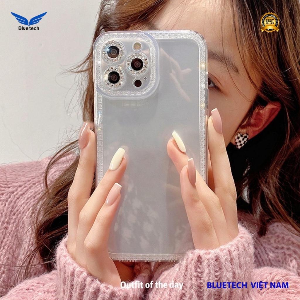 Ốp điện thoại đính đá ẩn bên trong lấp lánh chống sốc bảo vệ Camera, ốp lưng điện thoại cho iPhone Xs Max - 14 Pro Max