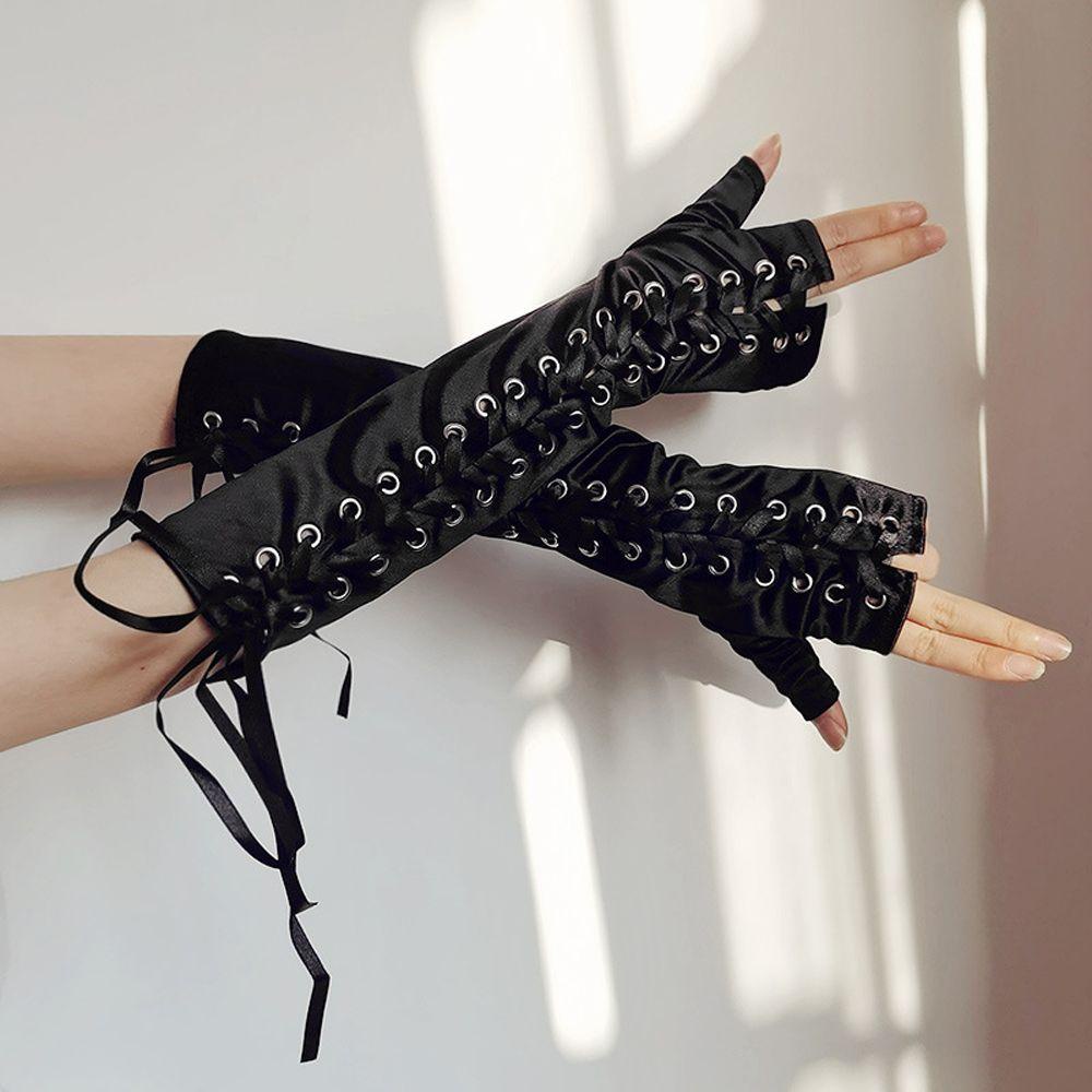 Găng Tay Lưới Lolita WMES15H Màu Trơn Giữ Ấm Cánh Tay Thời Trang Cho Nữ