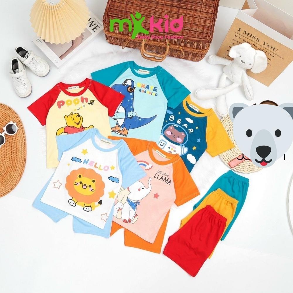 Đồ Bộ Cho Bé 6-26KG 💖 Bộ Thun Lạnh Cộc Tay Minky Mom cho bé trai bé gái với họa tiết Động Vật Ngộ Ngĩnh - MK KID