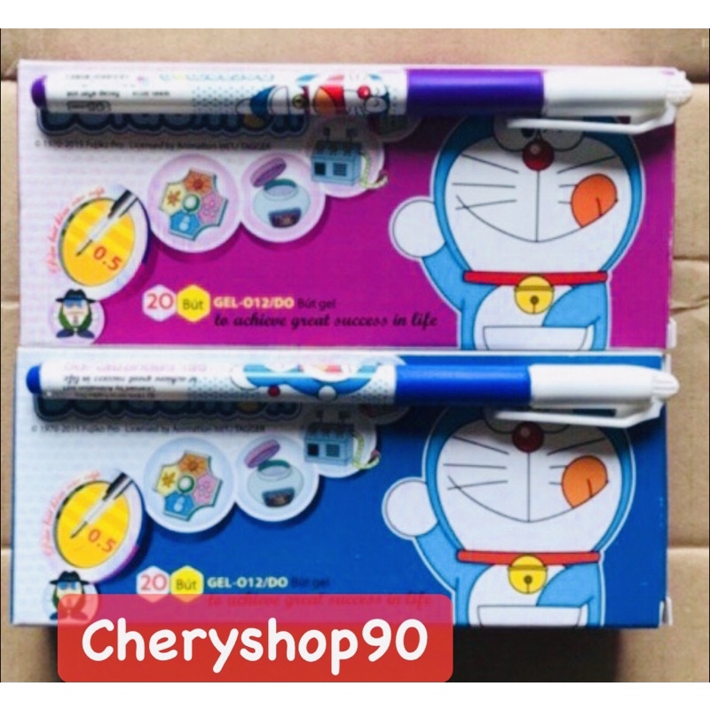 Bút nước Doraemon Gel012 tím- xanh Bút đầu kim cao cấp