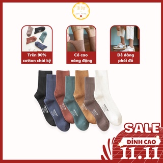 Tất vớ nam cổ cao 7 màu trơn hãng Chemmy cao cấp phong cách Hàn Quốc chống hôi chân