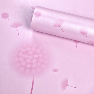 Giấy dán tường bồ công anh tím, hồng đẹp khổ 45cm có keo sẵn pvc