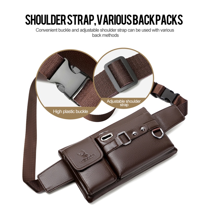 Túi đeo vai/ đeo hông Weixier kích thước lớn màu nâu và đen tùy chọn | BigBuy360 - bigbuy360.vn