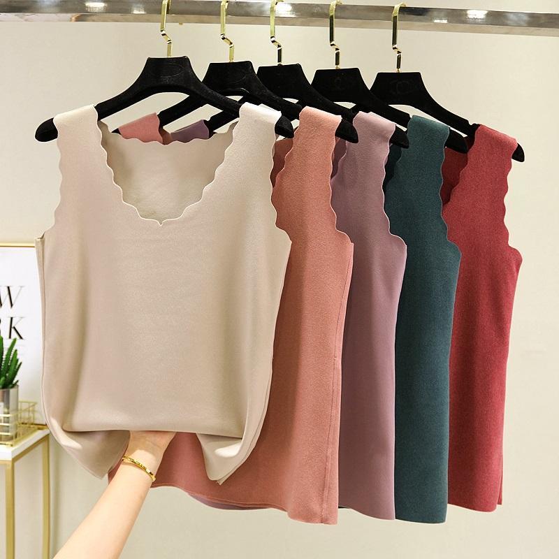 Áo Lót Nhung Không Đường May Dày Dặn Giữ Nhiệt Mùa Thu Đông Cho Nữ