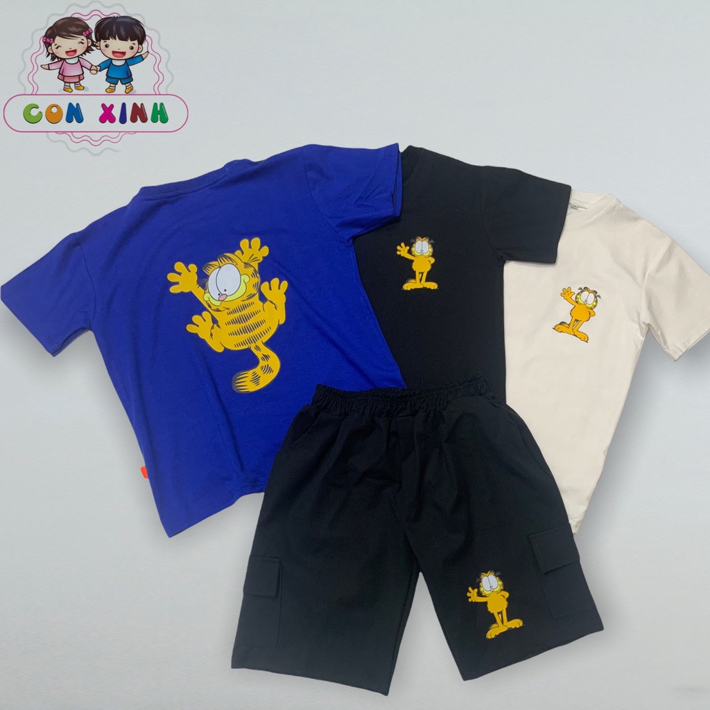 Bộ đồ bé trai CONXINH cotton in hình mèo Masupilami,set quần áo trẻ em từ 5 đến 14 tuổi