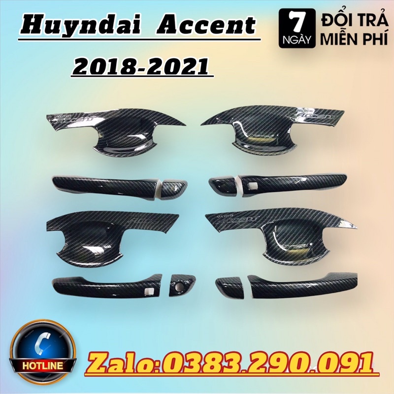 Ốp tay nắm, hõm cửa Accent 2018 - 2020 - 2021-2022 Carbon