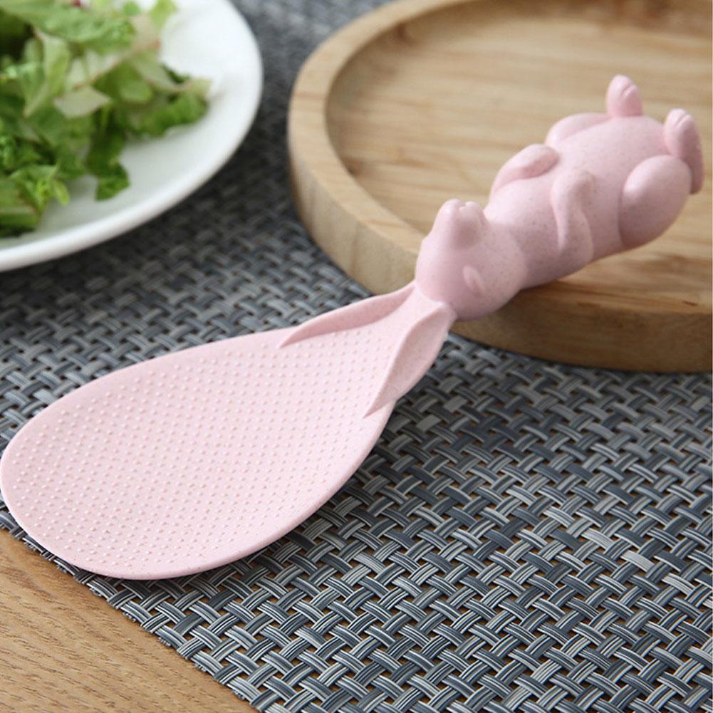 Muỗng xới cơm chống dính W1K6 họa tiết chú thỏ đẹp mắt