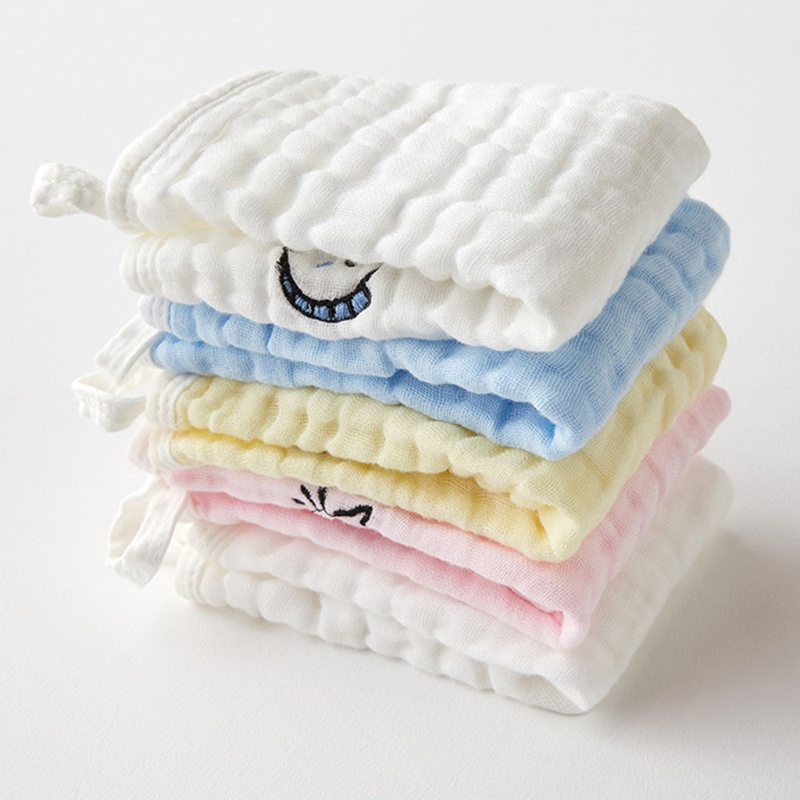 Set 5 Khăn Lau Mặt Bằng Cotton Mềm Tự Nhiên Cho Bé Sơ Sinh