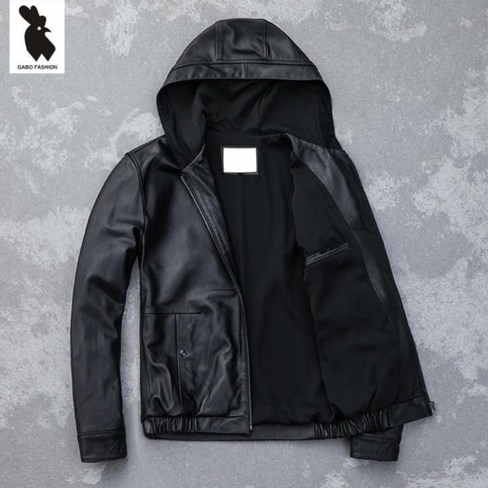 Áo khoác da nam pigoFASHION có nón chống thấm nước cao cấp, mẫu mới nhất 2019 AD029