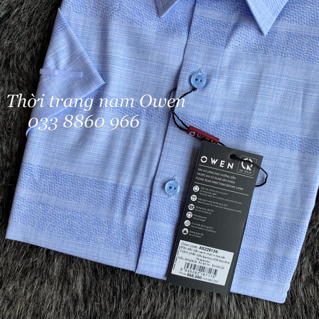 OWEN - Áo sơ mi ngắn tay Owen Slimfit chất sợi tre 22913 | BigBuy360 - bigbuy360.vn