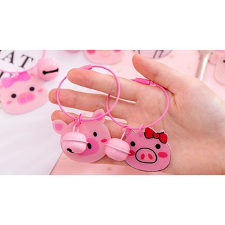 Móc Khóa Chuông Heo Hồng