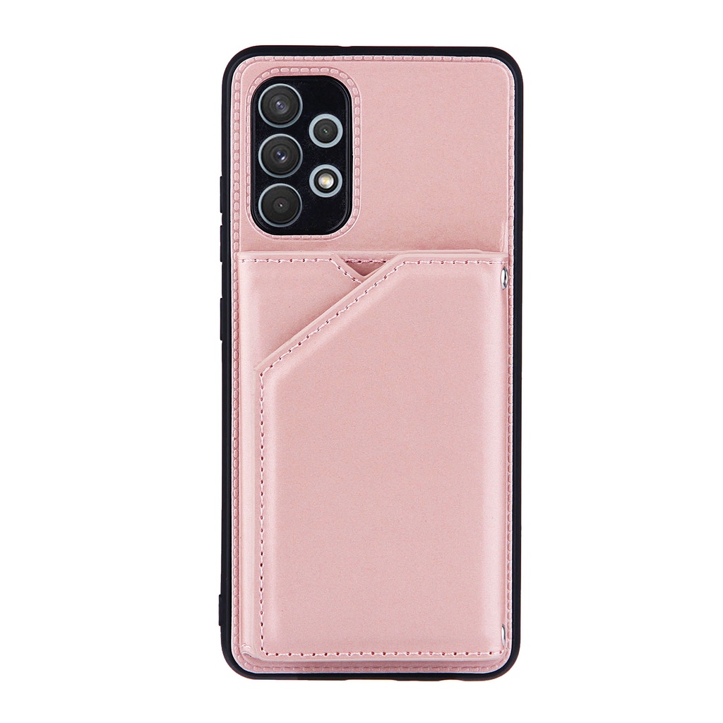 Ốp điện thoại da mềm màu trơn dạng ví cho Samsung Galaxy S21 FE A22 A52 A72 A12 A32 A42 A02s M51 M12 M02s M42 5G 4G
