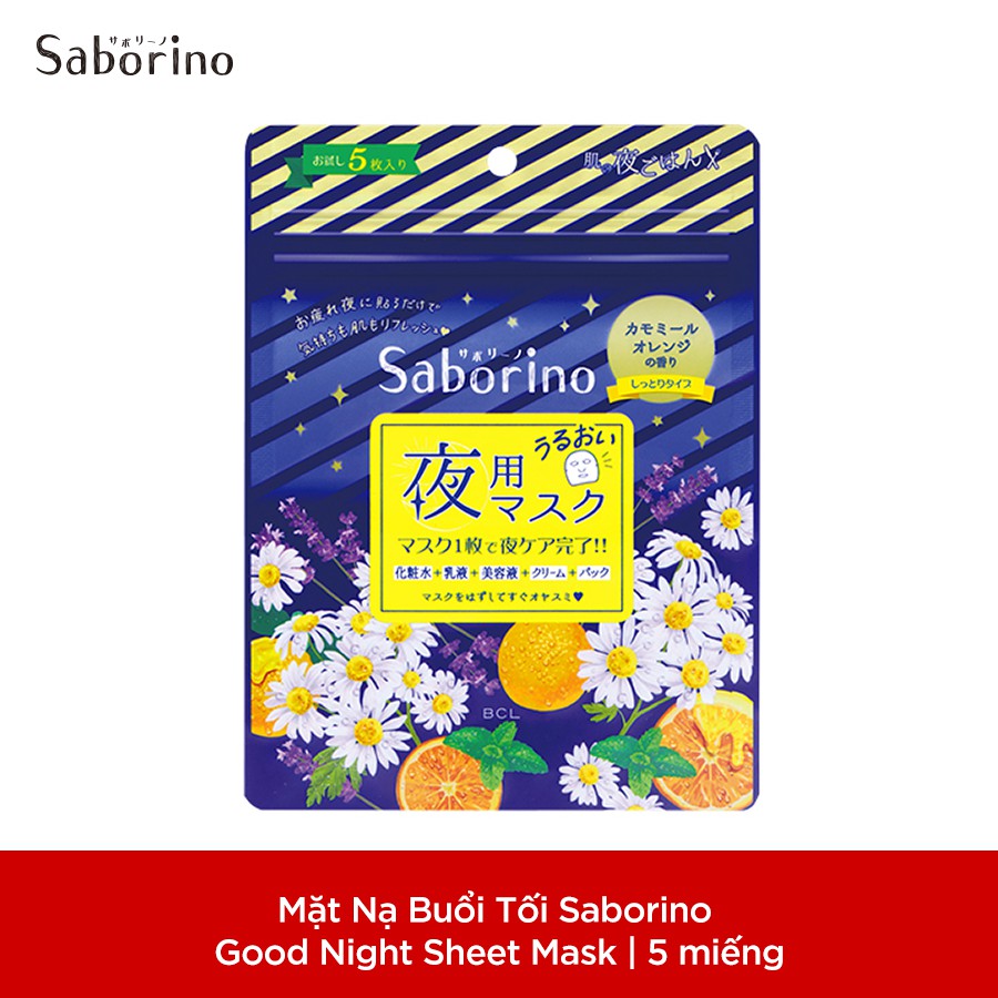 Mặt Nạ Buổi Tối Saborino Good Night Sheet Mask (Gói 5 Miếng)