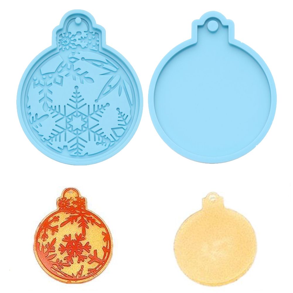 🍒QINJUE🍒 2PCS Xmas ball Keychain Molds Resin Crafts Jewelry Making Tool Christmas Ball Mold Candy Chocolate Pendant Cake Tools Clay Mold Silicone Moulds