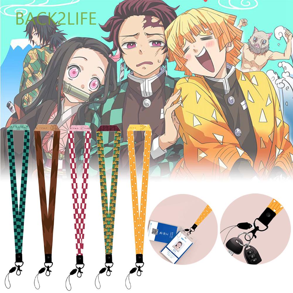 Lưng Set 1 Dây Đeo Cổ Gắn Điện Thoại / Thẻ Id In Hình Anime Demon Slayer Kimetsu No Yaiba 2life