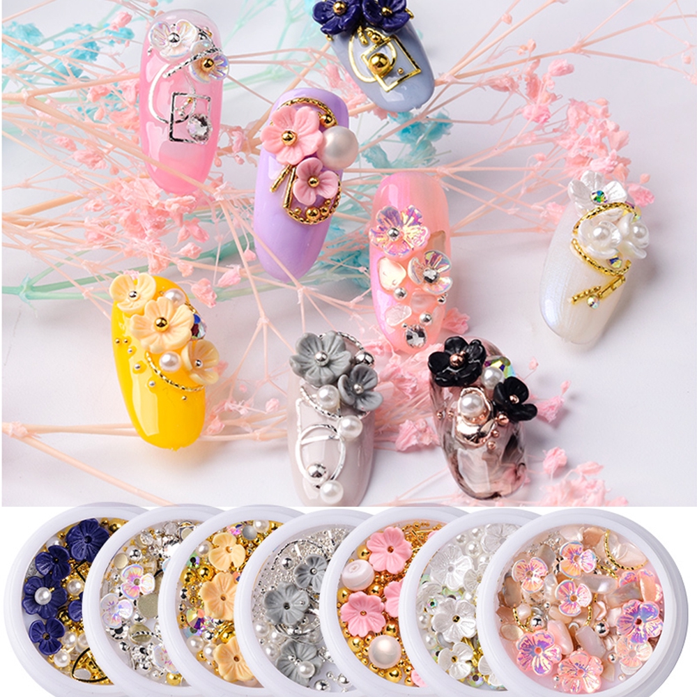 [Hàng mới về] Hộp đá JUNE 1 trang trí móng nghệ thuật JUNE 1 nhiều màu tùy chọn xinh đẹp cho nữ