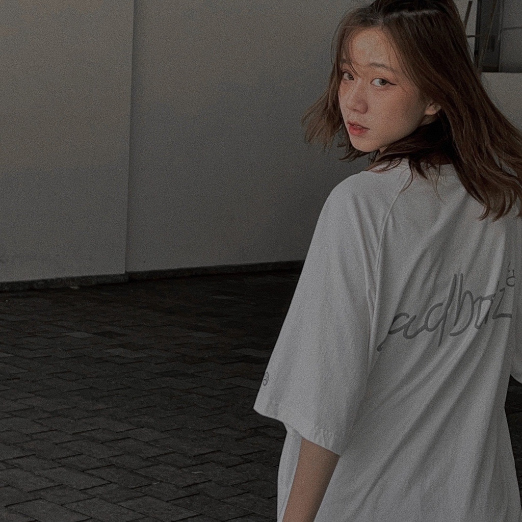 Áo thun Sadboiz Lowkey Tee màu trắng unisex nam nữ form rộng tay lỡ 40kg đến 90kg vải cotton dày mịn full tag AL208