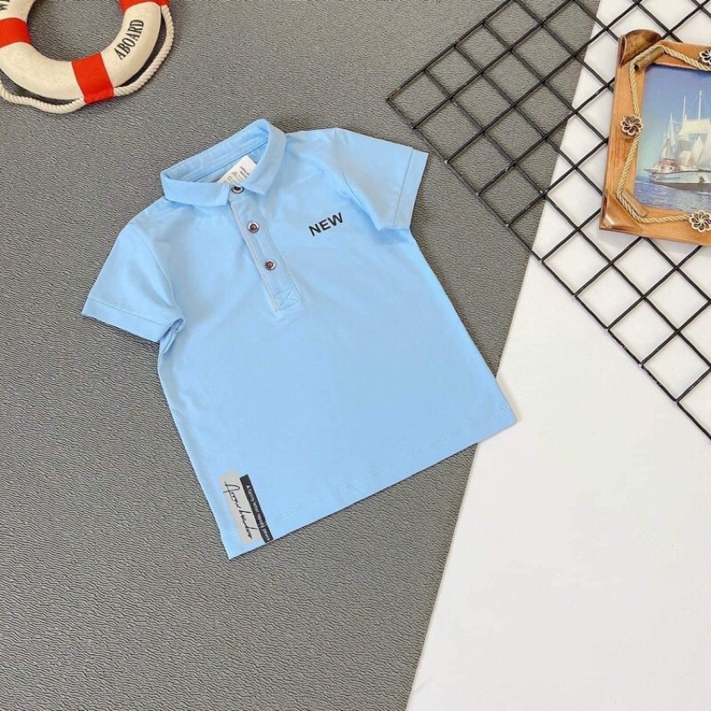Áo thun cổ trụ bé trai size đại