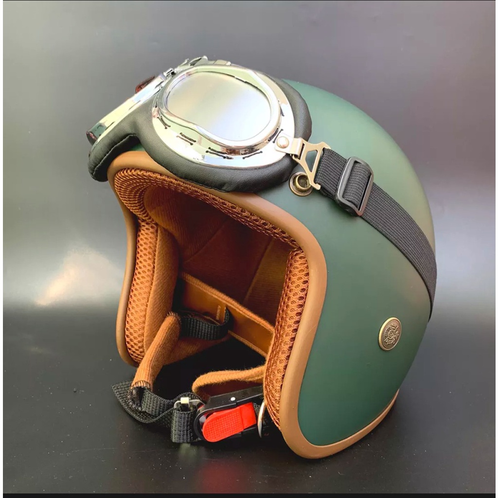 Mũ Bảo Hiểm 3/4 Có Kính Phi Công