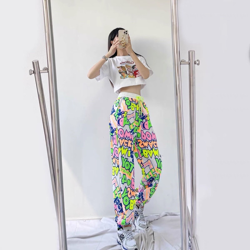 Quần Jogger In Hoạ Tiết Hoạt Hình Ống bo - Quần Cartoon Unisex Nam Nữ mặc nhà