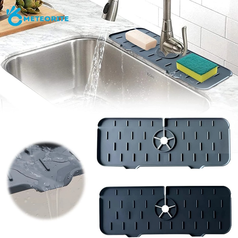 1 Tấm Đệm Silicone Gắn Vòi Nước Bồn Rửa Chống Văng Có Thể Giặt Sạch