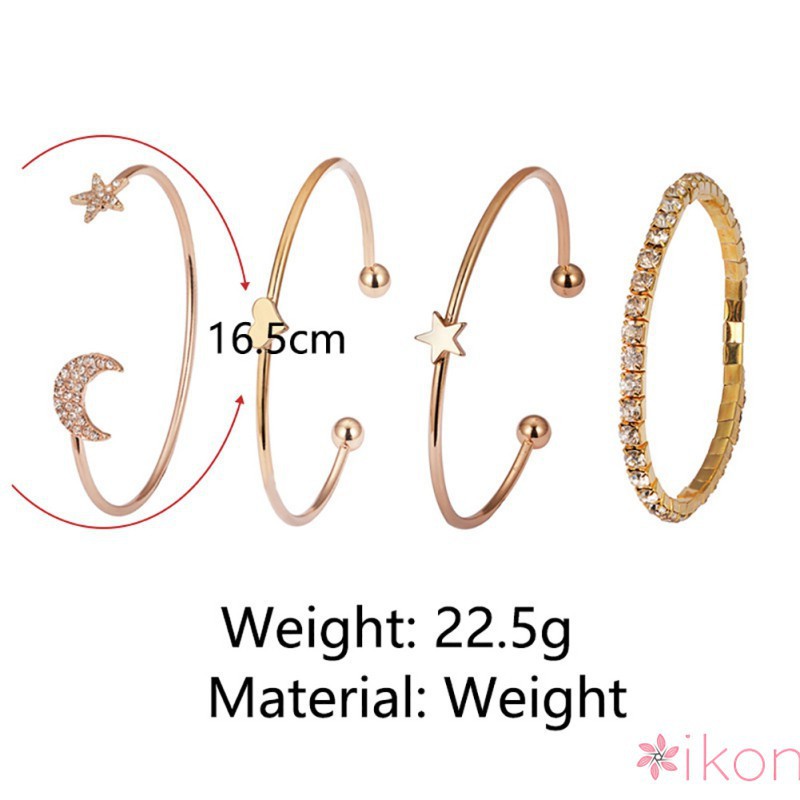 Set 4 vòng tay đính đá thời trang dành cho nữ