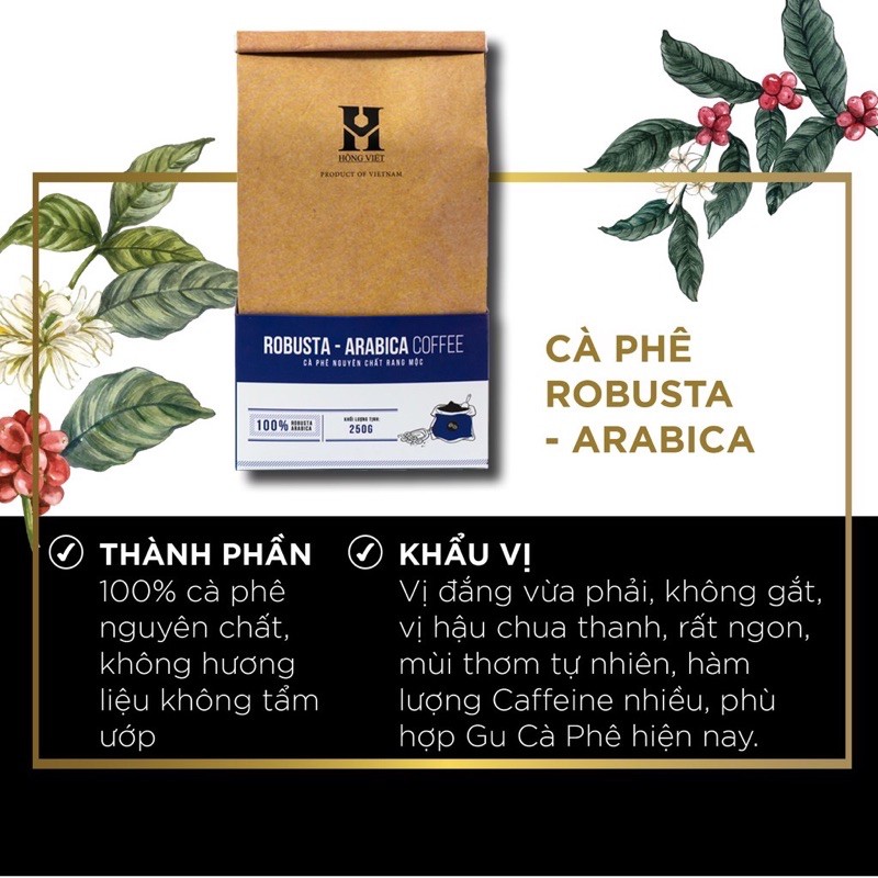 Cà Phê Robusta và Arabica Nguyên chất 250g, Cà phê Bột Đặc sản Đăk Lăk